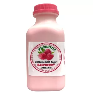 Raspberry Drinking Yogurt Goat's Milk, Grade A Milk, 12 oz