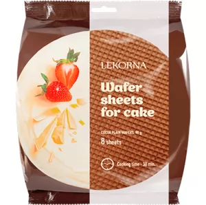Waffle Sheets for Cake with Cocoa, Lekorna, 8 Sheets, 90g / 3.17oz