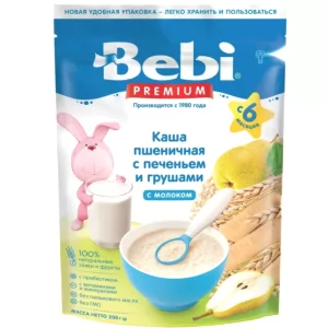 Wheat Milk Baby Porridge with Cookies & Pears | 6+ Months, Bebi Premium, 200 g/ 0.44lb