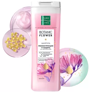 Reconstruction & Protection Shampoo with Ceramides & Vitamins, Pure Line, 400ml / 13.5 fl oz