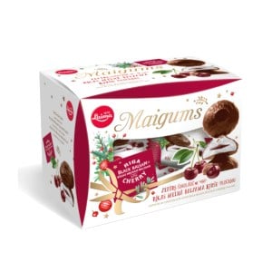 Chocolate-Glazed Maigums Zephyr with Riga Black Balsam Cherry Filling in a Gift Box, 6.53 oz /185 g