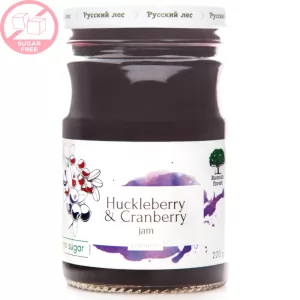 Huckleberry & Cranberry Jam Premium SUGAR FREE, Russian Forest, 220g/ 7.76oz