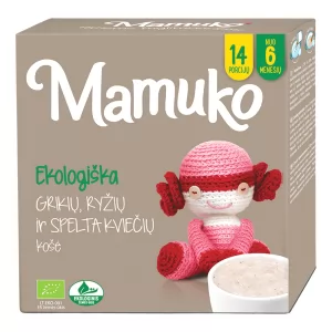 Organic Buckwheat, Rice & Spelt Wheat Baby Porridge 6+, Mamuko, 240g/ 8.47 oz
