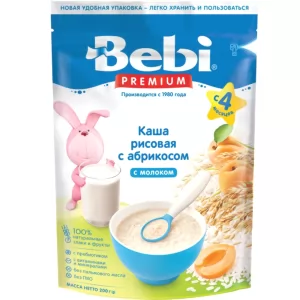 Baby Milk Rice Porridge with Apricot | 4+ Months, Bebi Premium, 200 g/ 0.44lb