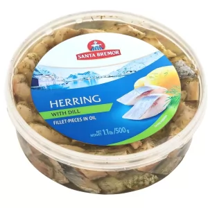 Fillet-Pieces Herring with Dill in Oil, Santa Bremor, 500g / 17.64oz
