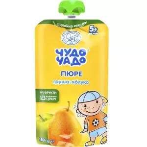 Baby Apple & Pear Puree SUGAR FREE 5+ Months, Chudo Chado, 180g / 6.35 oz