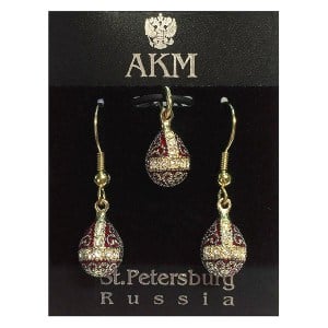 Russian Style Pendant and Earrings Jewelry Set