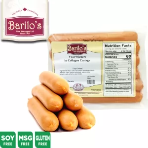 Veal Wieners (Pre-Packed), Barillo's, approx 0.8 lb/ 360g