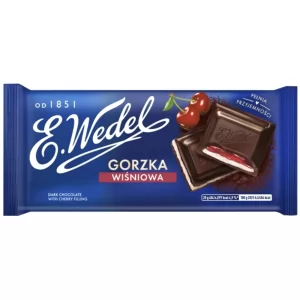 Dark Chocolate with Cherry Filling, E. Wedel, 100g/ 3.53 oz