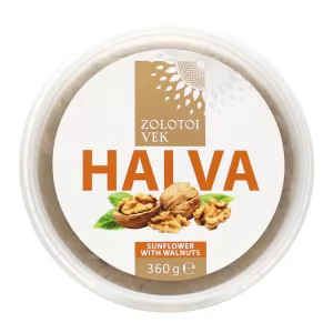 Sunflower Halva with Walnuts, Zolotoy Vek, 360 g / 12.7 oz