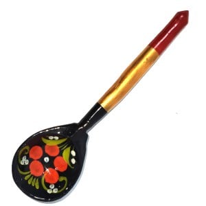 Wooden Spoon Khokhloma No. 4, Hand-Painted, 5.5 inches