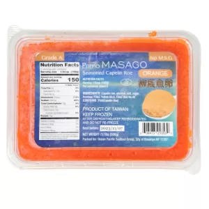 Seasoned Capelin Roe Orange Masago (Frozen), 500g/ 1.1lb