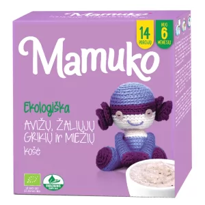 Organic Oatmeal, Green Buckwheat & Barley Baby Porridge 6+, Mamuko, 240g/ 8.47 oz