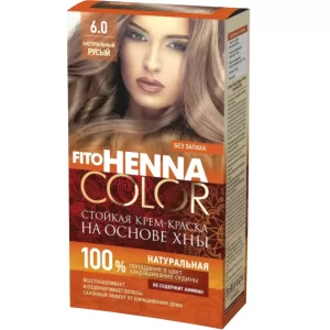 Cream Hair Dye Henna Color Tone 6.0 Natural Light Brown, Fitocosmetic, 115 ml/ 3.89oz