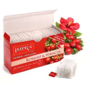 Rosehip & Hibiscus Herbal Tea, Impra, 25 Tea Bags