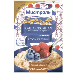 Oatmeal with Wild Strawberry & Blueberry “Berries of Karelia” 3 Minutes, Mistral, 40g / 1.41 oz