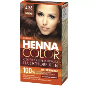 Cream Hair Dye Henna Color Tone 4.36 Mocha, Fitocosmetic, 115 ml/ 3.89oz