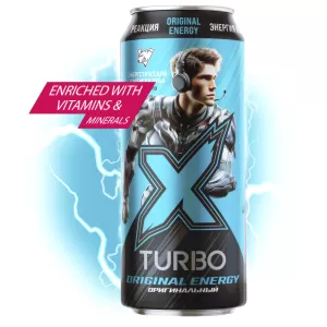 X-Turbo Energy Focus Original Energy Drink, Chernogolovka, 450ml / 15.2 fl oz