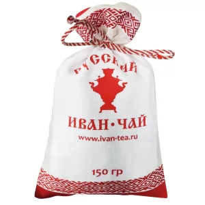 Fermented Granulated Ivan-Tea Fireweed Linen Bag, Russian Ivan Tea, 150g / 3.17oz