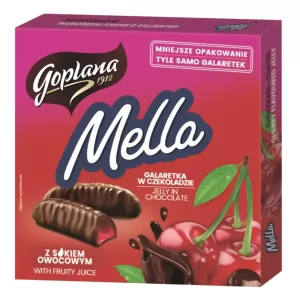Chocolate Glazed Cherry Jelly Candy, Goplana Mella, 190g / 6.7 oz