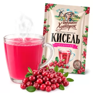 Instant Kissel Cranberry (Individual Portion), Babushkin Khutorok, 1.06 oz / 30 g
