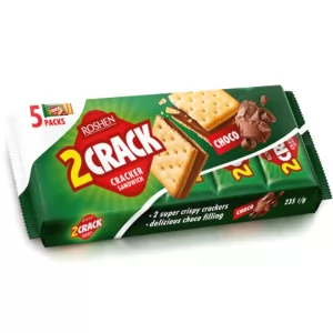 Cracker with Chocolate Filling, 2 CRACK, Roshen, 235g / 8.29 oz