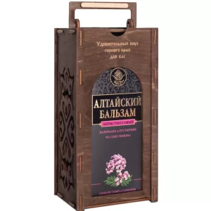 Gift Set Altai Balms Restorative + Antistress Hand Made Wooden Box, Magiya Trav, 250ml x 2/ 8.45oz x 2
