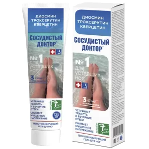 Venotonic Leg Gel with Quercetin, Troxerutin & Diosmin, Vascular Doctor, 125ml / 4.23 fl oz