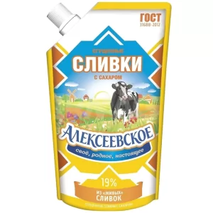 Condensed Cream with Sugar 19%, Alekseevskoe, 270g / 9.52oz