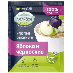 Instant Oatmeal with Apple and Prunes, Goodwill, 40g/ 1.41 oz