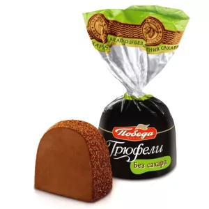 SUGAR-FREE Chocolate Candies "Truffle with Cognac", Pobeda, 226g/ 7.97oz