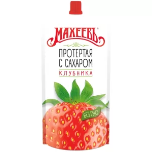 Strawberries Grated with Sugar, Makheev, 300g/ 10.58 oz