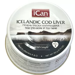 Natural Icelandic Cod Liver, iCan, 190g / 6.7oz