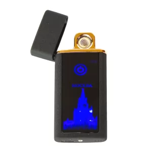 Electronic Lighter with Moscow Kremlin USB Charger, black