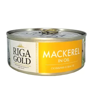 Mackerel in Oil, Riga Gold, 240g/ 0.53 lb