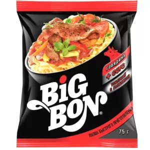 Instant Beef Noodles + Tomato Sauce with Basil, BigBon, 75g/ 2.65oz