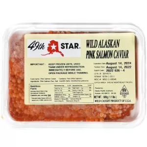 Wild Alaskan Pink Salmon Caviar Frozen Tray, 49th STAR, 500g/ 17.64oz