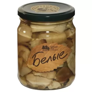 Pickled White Mushrooms, Taiga Harvest, 500 g / 17.64 oz
