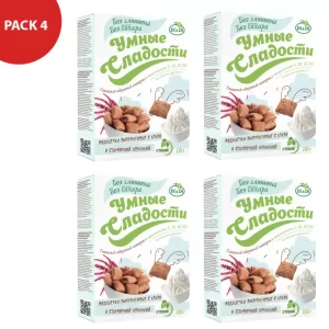 Pack 4 Amaranth Puffs Cereal w/ Cocoa & Cream Filling, Sugar & Gluten Free, Smart Sweets, 220g x 4