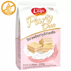 Wafer Bites Strawberry & Cream Filling, Party Duo, Lago, 220g/ 0.49lb