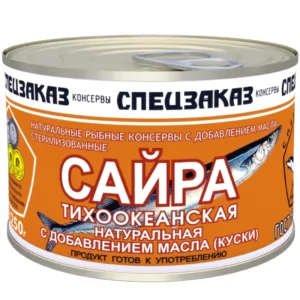 Canned Pacific Saury Natural with Oil, Spetszakaz, 250g/ 0.55 lb