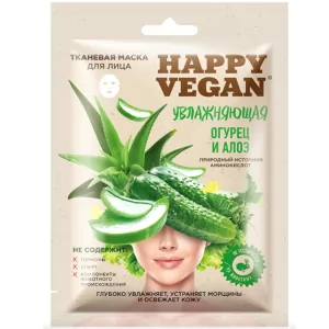 Tissue Facial Moisturizing Mask Cucumber & Aloe Happy Vegan, Fitocosmetic, 25ml/ 0.85 oz
