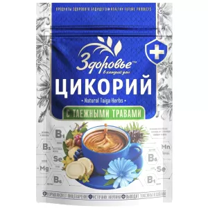 Natural Instant Chicory with Taiga Herbs - Coffee Alternative, Zdorovye, 85g / 3 oz