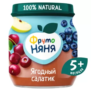 Baby Puree "Berry Salad"  5+, Frutonyanya, 100g/ 3.53 oz