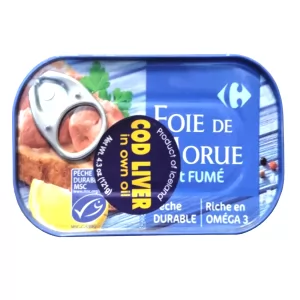 Cod Liver, Foie de Morue, 121 g/ 0.27 lb