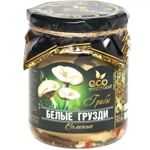 Salted White Rollrim Milkcap Mushrooms, Ecofood, 520g/ 18.34oz