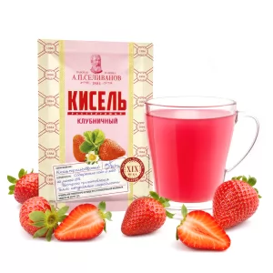 Portion-Sized Instant Strawberry Kissel Drink Mix, A.P. Selivanov, 25g/ 0.88 oz
