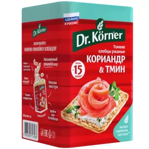 Crispy Rye Bread with Coriander & Cumin, Dr.Korner, 100g/ 3.53oz