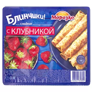 Frozen Strawberry Filling Pancakes (Blini), Morozko, 370 g/ 0.82 lb