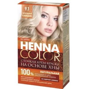 Cream Hair Dye Henna Color Tone 9.1 Ash Blonde, Fitocosmetic, 115 ml/ 3.89oz